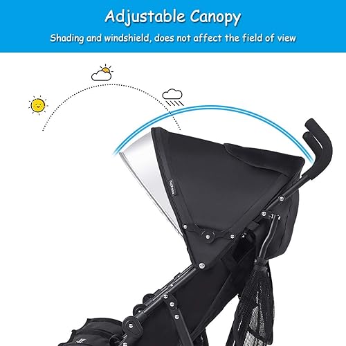 HONEY JOY Double Stroller, Compact Lightweight Stroller Side by Side, Adjustable Canopy, Cup Holder & Storage Bag, Travel Stroller for Airplane, Foldable Twin Umbrella Stroller for Infant and Toddler - Jamouz