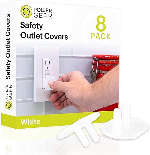 Power Gear Outlet Covers Baby Proofing Child Proof Plug Covers for Electrical Outlets Easy Install Outlet Plug Covers UL Listed Shock Prevention Clear 51175 30 Count - Jamouz