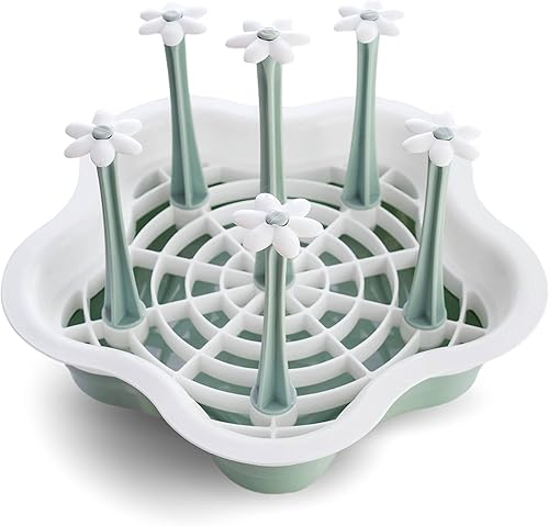 Countertop Drying Rack - Ideal for Insulated Water Bottles, Drinking Glasses, Sports Bottles, Baby Bottles, Tumblers, Mugs, Cup, Drying Rack with Drain Tray - Jamouz