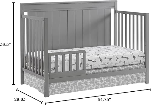 Oxford Baby Lazio 4-in-1 Convertible Crib, Dove Gray, GreenGuard Gold Certified - Jamouz