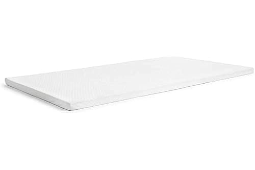 Milliard 2-Inch Ventilated Memory Foam Crib and Toddler Bed Mattress Topper with Removable Waterproof 65-Percent Cotton Non-Slip Cover - 52' x 27' x 2' White - Jamouz