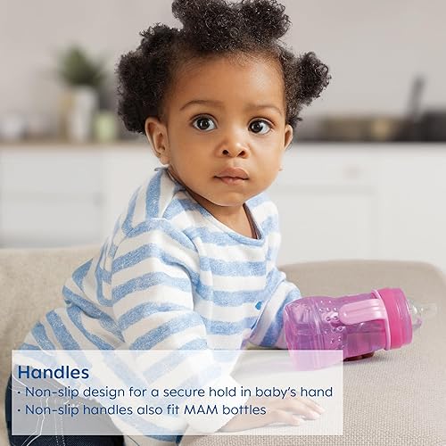 MAM Plastic Trainer Cup (1 Count), Trainer Drinking Cup with Extra-Soft Spout, Spill-Free Nipple, and Non-Slip Handles, for Boys 4+ Months, Eight Ounces, Designs May Vary - Jamouz