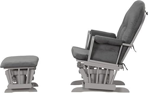 Angel Line Grayson Glider and Ottoman, Gray, Dark Gray - Jamouz