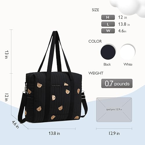 Diaper Bag Tote with Insulated Pockets and Stroller Hooks for Travel - Jamouz