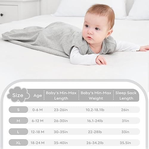 Yoofoss Baby Sleep Sack 6-12 Months Wearable Blanket for Babies 100% Cotton 2-Way Zipper TOG 0.5 Toddler Sleeping Sack 3 Pack, Soft Lightweight Sleep Sacks - Jamouz