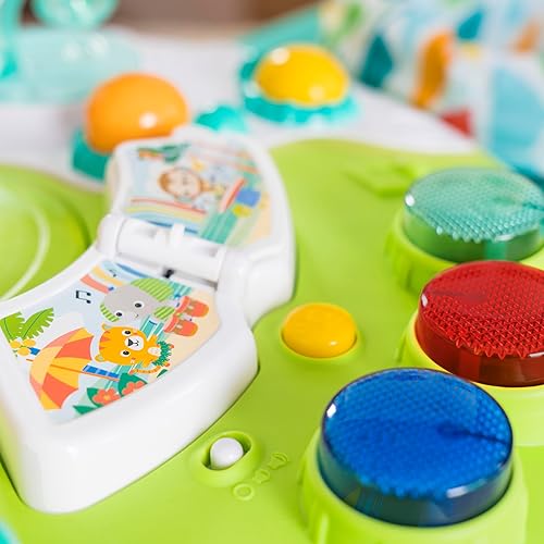 Bright Starts Around We Go 2-in-1 Baby Walker, Discovery Activity Center and Table, Tropic Cool, Ages 6 Months+ - Jamouz