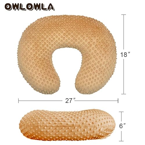 OWLOWLA Minky Nursing Cover, Breastfeeding Pillow Slipcover Fits Nursing Pillow for Baby Boy Girl(Baby Blue) - Jamouz