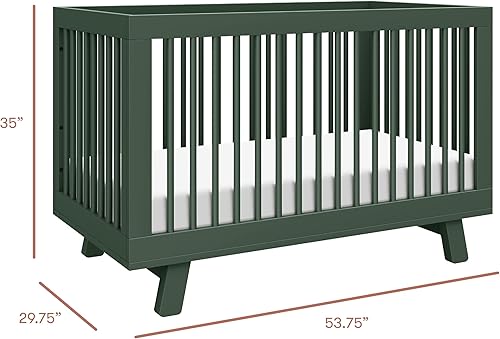 babyletto Hudson 3-in-1 Convertible Baby Crib with Toddler Bed & Daybed Conversion - Easy to Assemble - GREENGUARD Gold Certified w/ 4 Adjustable Mattress Heights - Natural - Jamouz