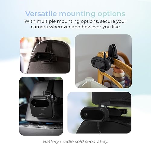 Tiny Traveler Ai Smart Wireless Baby Car Monitor - AI-Powered Safety Alerts: Cry/Laugh/Stand Detection, Virtual Fence, Long Range 1000ft Night Vision Lullabies Night Light - Jamouz