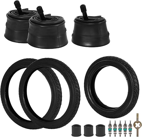 16' Back and 12' Front (2+1) Wheel Replacement Inner Tubes,Stroller Tire Tube Replacement for Compatible with Revolution SE/Pro/Flex/SU(Rear 16×1.75/2.125, Front 12/12.5×1.75/2.25) - Jamouz