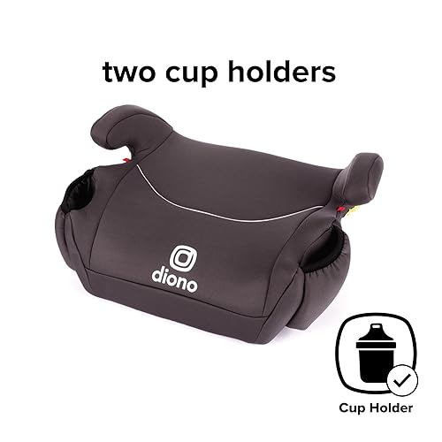 Diono Solana, No Latch, Pack of 2 Backless Booster Car Seats, Lightweight, Machine Washable Covers, Cup Holders, Black - Jamouz