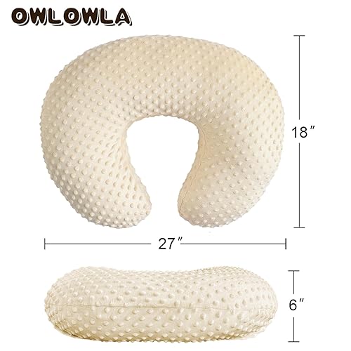 OWLOWLA Minky Nursing Cover, Breastfeeding Pillow Slipcover Fits Nursing Pillow for Baby Boy Girl(Baby Blue) - Jamouz