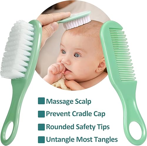 Baby Grooming Kit, Infant Safety Care Set with Hair Brush Comb Nail Clipper Nasal Aspirator,Baby Essentials Kit for Newborn Girls Boys (Pink Baby Grooming kit) - Jamouz