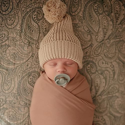 FRIGG Rope Natural Rubber Baby Pacifier | Made in Denmark | BPA-Free (Olive/Sage, 6-18 Months) - Jamouz