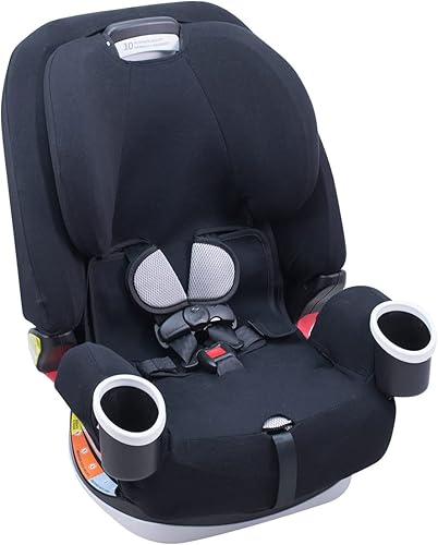 JYOKO Kids Cotton Cover Liner for car seat Compatible with Graco 4Ever DLX 4-in-1 (Cover, Black Series) - Jamouz
