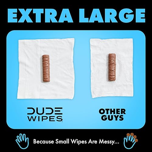 DUDE Baby Wipes - Flushable Baby Wipes Unscented - (6 Pack) 288 Wipes - Extra Large Wet Wipes Flushable - Vitamin-E & Aloe - Septic and Sewer Safe - Jamouz