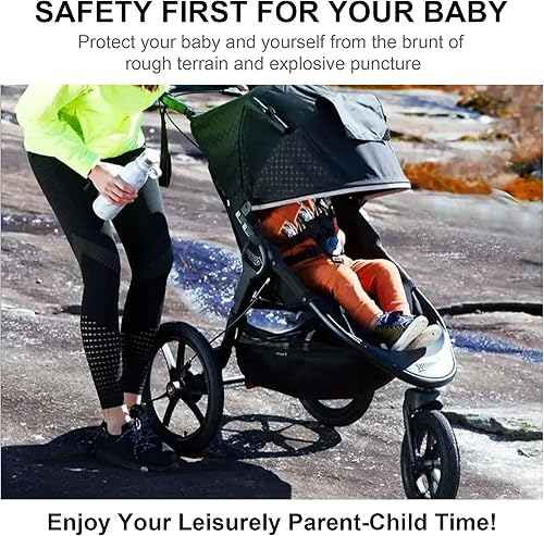 16' Back & 12.5' Front Replacement Inner Tubes 16 x 1.75/2.15 & 12.5 x 1.75/2.15 Compatible with Jogging Revolution Baby Jogger Summit X3 Schwinn Stroller Butyl Rubber Heavy Duty Tube 3 Pack - Jamouz