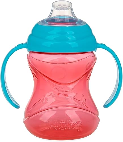 Nuby Clik-It Soft Spout No-Spill Training Sippy Cup with Handles - (3-Pack) 10 Oz - 4+ Months - Neutral - Jamouz