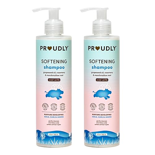 PROUDLY Softening Shampoo by Gabrielle Union & Dwyane Wade, Black & Brown Babies Coils, Curls & Waves, Tear-Free, Paraben-Free & Dermatologist-Tested, Sweet Vanilla, 9 oz, Pack of 2 - Jamouz