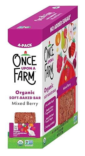 Once Upon a Farm Organic Soft Baked Kids' Bars, Mixed Berry | 8 Boxes, 32 Total Bars - Jamouz