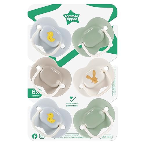 Tommee Tippee Fun Pacifier, 18-36 Months, 6 Pack with a Symmetrical, BPA Free Silicone Nipple - Jamouz