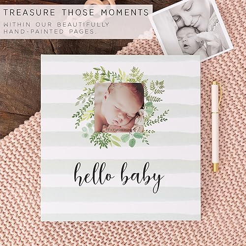 Baby Memory Book First 5 Years - Keepsake Monthly Milestone Journal for Boy or Girl - Pregnancy Gift for Baby Shower - Gender Neutral Record Book with Gift Box - Personalize Cover with Baby Photo - Jamouz