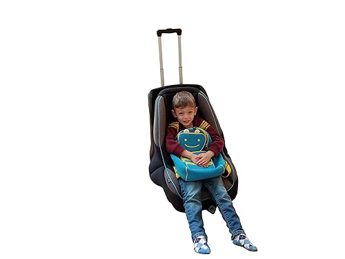 Holm Airport Car Seat Stroller Travel Cart and Child Transporter - A Carseat Roller for Traveling. Foldable, storable, and stowable Under Your Airplane seat or Over Head Compartment. - Jamouz