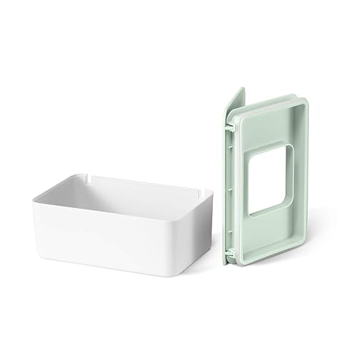 Diaper Wipes Dispenser Baby Wipes Case, Baby Wipe Holder Keeps Wipes Fresh, Non-Slip, Easy Open & Close Wipe Container Green - Jamouz