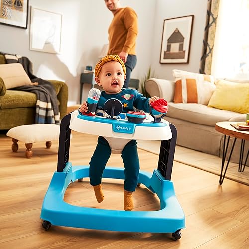 Safety 1st Ready, Set, Walk Dx Developmental Baby Walker with Wheels, Baby Toys, Nantucket - Jamouz