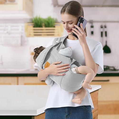 Baby Carrier Newborn to Toddler, Cozy Baby Wrap Carrier(7-30lbs), Easily Adjustable Toddler Carrier, Lightweight Baby Holder Carrier, Black - Jamouz