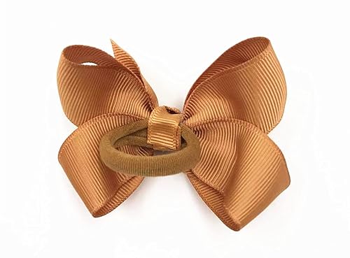 3 Inch Baby Girl Hair Bows Elastic Hair Tie Accessories Bow Ponytail Holder - Set of 2 (Red) - Jamouz