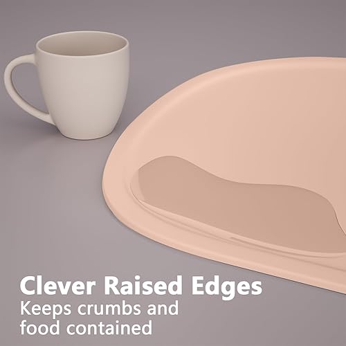 Cuddle Campus Set of 3 Silicone Placemats with Raised Edges for Kids,Toddlers,Babies, Non-Slip Dinning Table Mat, Baby Eating Mat, Food Mat - Jamouz