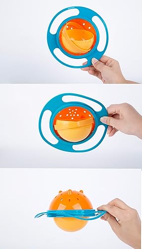 Berry President Magic Bowl 360 Degree Rotation Spill Resistant Gyro Bowl with Lid For Toddler Baby Kids Childre (Pink) - Jamouz