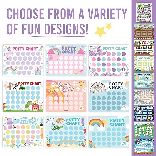 Hadley Designs Farm Animals Sticker Chart for Kids Potty Training Chart for Toddlers Boys - Potty Training Sticker Chart for Girls Potty, Potty Chart for Boys with Stickers - Jamouz