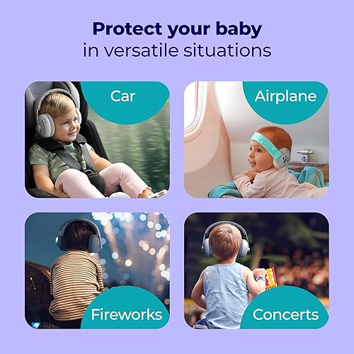 Baby Ear Muffs Noise Protection | Premium 2-in-1 Baby Headphones for Noise | Soft Straps for Infants & Headband for Toddler Ear Protection | Baby Noise Cancelling Headphones | Kids Ear Protection - Jamouz