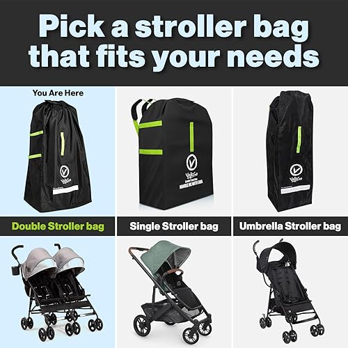 V VOLKGO Large Stroller Bag for Airplane, Double Stroller Cover for Air Travel, Single Jogger & Carrier - Fits Most Sizes, Gate Check Bag, Heavy Duty Durable Water Resistant, waterproof Travel Cover. - Jamouz