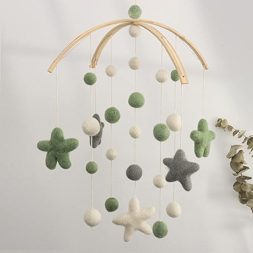 Floor-Standing Crib Mobile Arm - 65 Inch Mobile Arm for Crib - Mobile Stand for Crib - 100% Beech Wood - Movable Baby Mobile Hanger with Strong Anti-Dumping Attachment - Easy Assembly - Nursery Decor - Jamouz