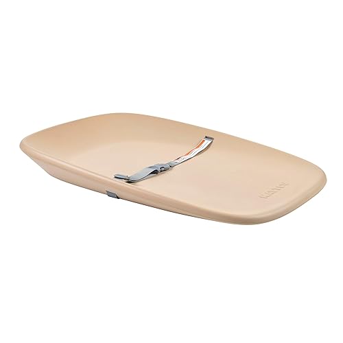 Nattou Softy Changing Pad - Wipeable Baby Changing Mat- Durable, Water-Resistant, Cocoon Shape with Honeycomb Bottom Grips BPA-Free, Assimilates Room Temperature - Grey - Jamouz