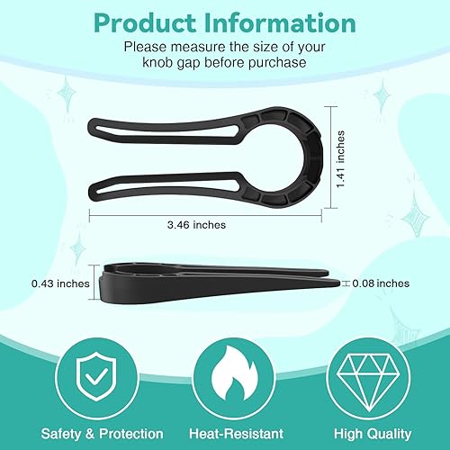 Gas Stove Knob Locks Protecting Kids and Pets; Oven Knob Covers for Child Safety (5 Pack,Black) - Jamouz