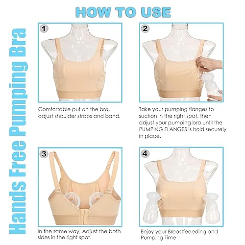 Hands Free Pumping Bra Hands-Free Breast Pump Bra Nursing Bras for Pumping Adjustable Breast-Pumps Holding and Nursing Bra (Black, Large) - Jamouz