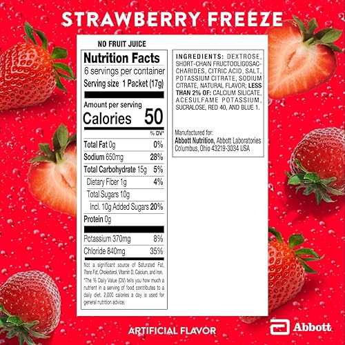 Pedialyte AdvancedCare Plus Electrolyte Powder, with 33% More Electrolytes and PreActiv Prebiotics, Strawberry Freeze, Hydration Drink Powder Packets, 0.6 oz, 6 Count - Jamouz