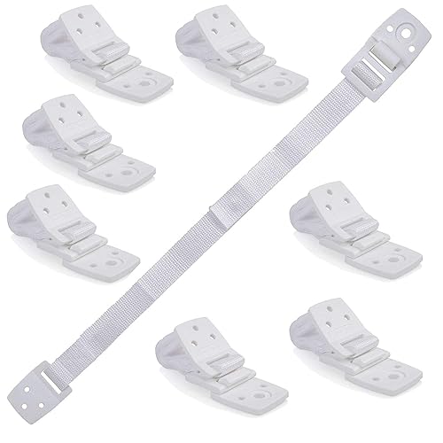 Bébé Earth Anti-Tip Straps (8-Pack) - Baby Proofing & Child Safety Kit, White - Jamouz