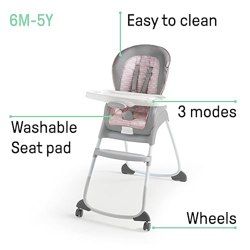 Ingenuity Full Course 6-in-1 High Chair - Baby to 5 Years Old, 6 Convertible Modes, 2 Dishwasher Safe Trays - Astro, 13108 - Jamouz