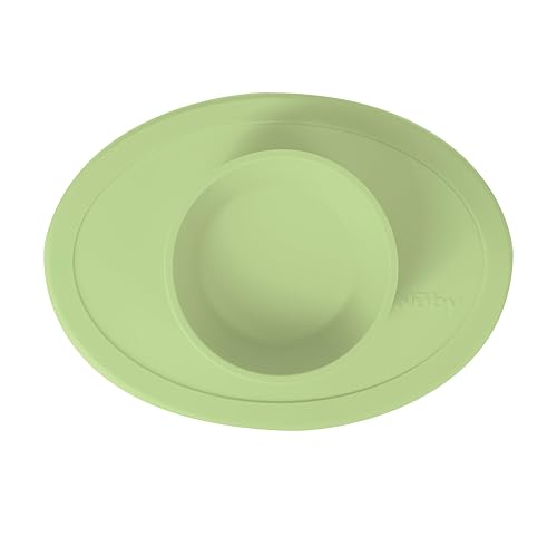 Nuby Sure Grip Silicone Feeding Bowl - Toddler Suction Plate - 6+ Months - Aqua - Jamouz