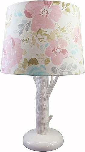 Levtex Baby - Trail Mix Table Lamp and Shade - White Tree with Grey Shade Lamp - Nursery Accessories - Measurements: 16 in. high and 8 in. Diameter - Jamouz