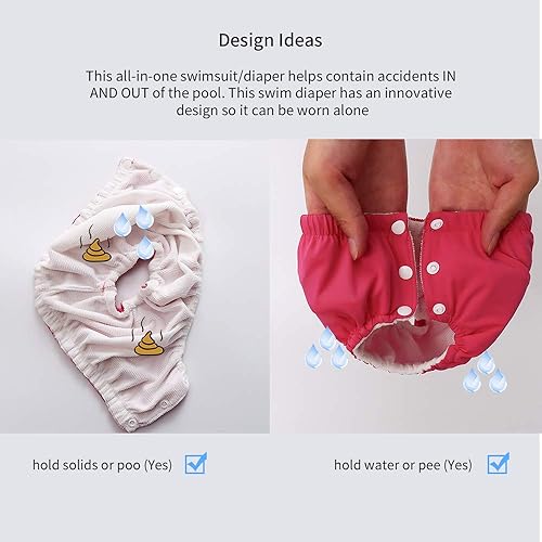IIjnUhb Swim Diapers Baby Reusable 2 Pack,Washable Pants for 0-3 Years Boys Girls Swimming Lesson Shower Gifts - Jamouz