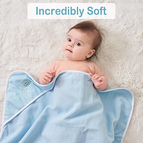 Viviland Baby Towels and Washcloths, Soft Absorbent Pink Baby Bath Towel Set, Elephant Hooded Towels with 5 Infant Face Washcloths (6 Pieces) - Jamouz