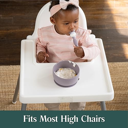 Simka Rose Baby Bowl and Spoon Set, Baby Bowls Suction for Toddler, BPA-Free Silicone Bowls Baby, Baby Bowl and Spoon Dishwasher and Microwave Safe Baby Feeding Supplies (Peach) - Jamouz