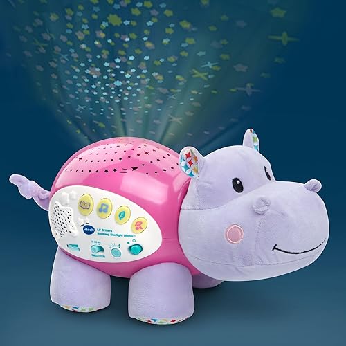 VTech Baby Lil' Critters Soothing Starlight Hippo, Blue - Jamouz