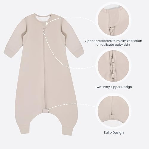 Unisex Toddler Sleep Sack with Feet 1.0 Tog Sleep Sack 3T-4T, Baby Sleep Sack, Sleep Bag Walker, Baby Wearable Blanket,Split Legs Sleep Sack,Gifts for Boys & Girls,Dusty pink - Jamouz